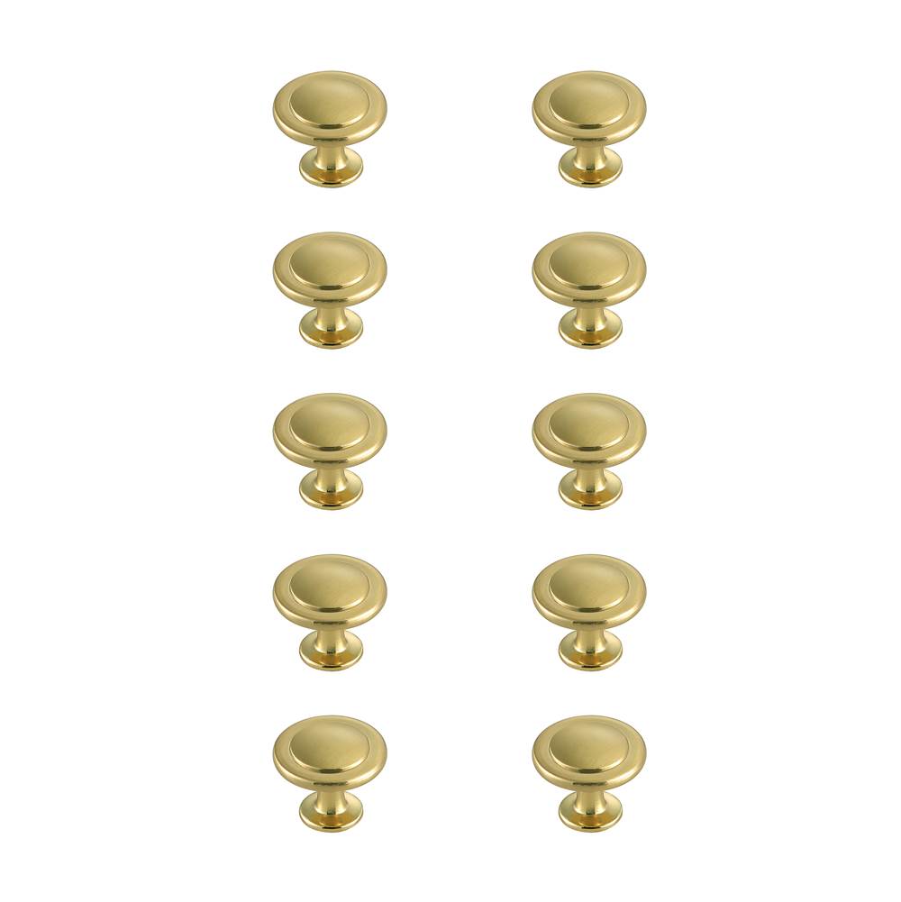 Elegant Lighting Logyn 1.3'' Diameter Brushed Gold Mushroom Knob Multipack (Set Of 10)