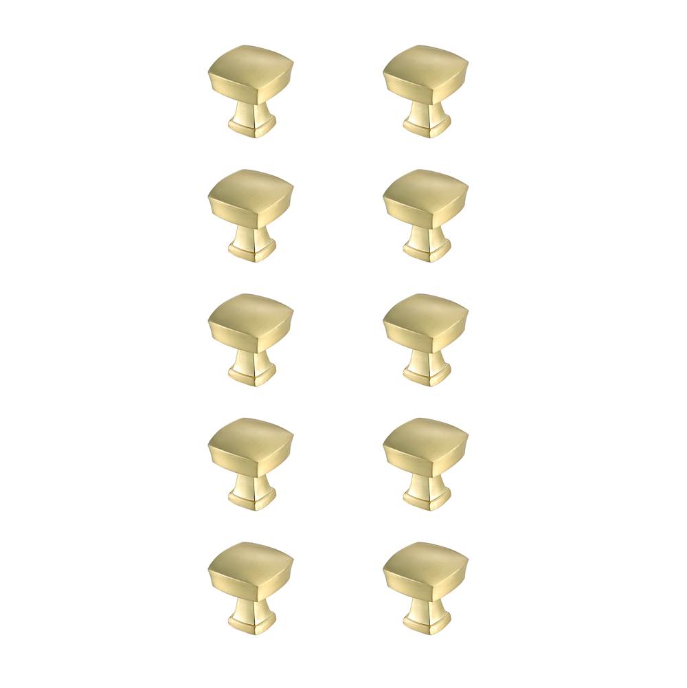 Elegant Lighting Irvin 1.3'' Brushed Gold Square Knob Multipack (Set Of 10)
