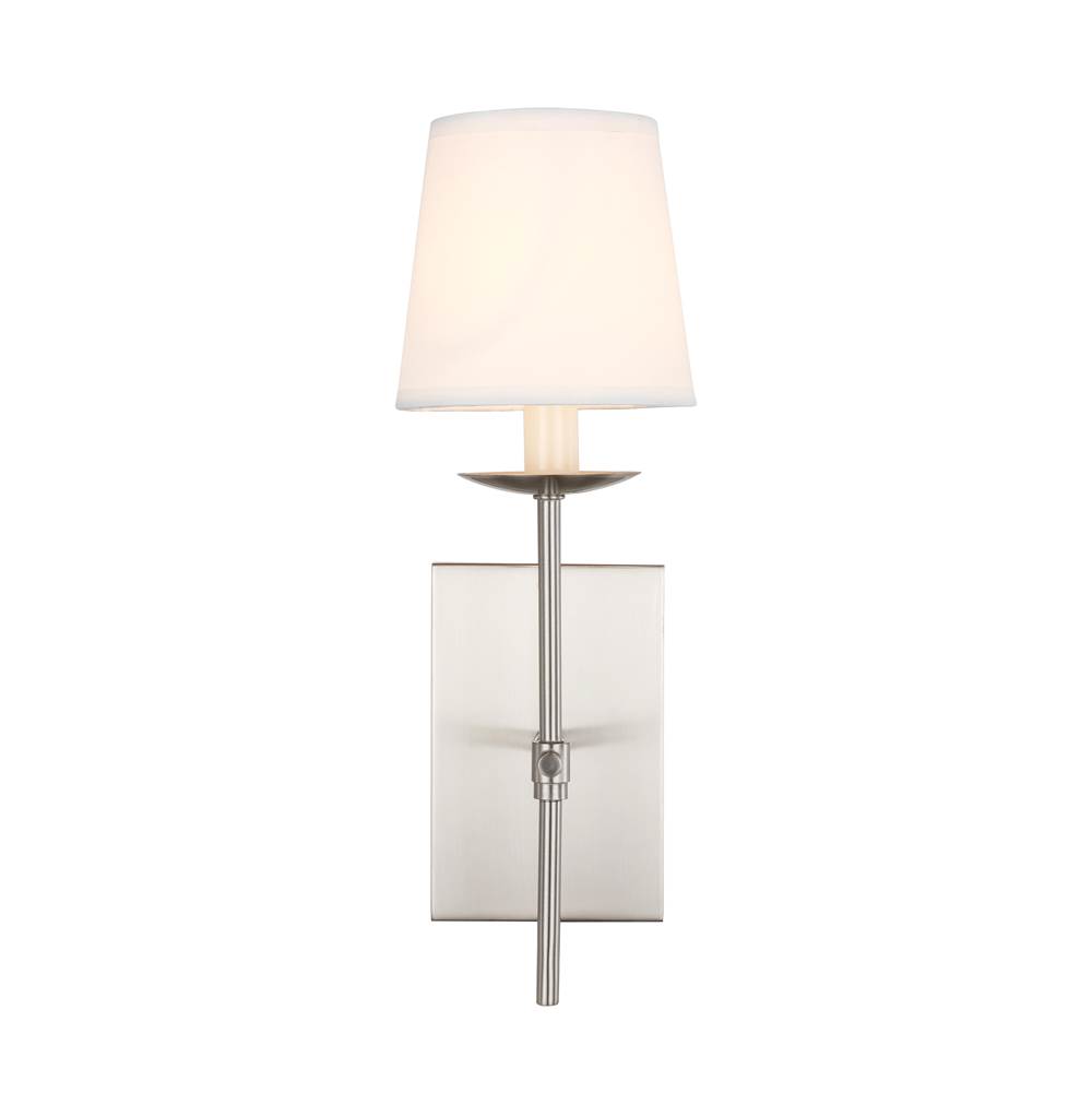 Elegant Lighting Eclipse 1 light Burnished Nickel and White shade wall sconce