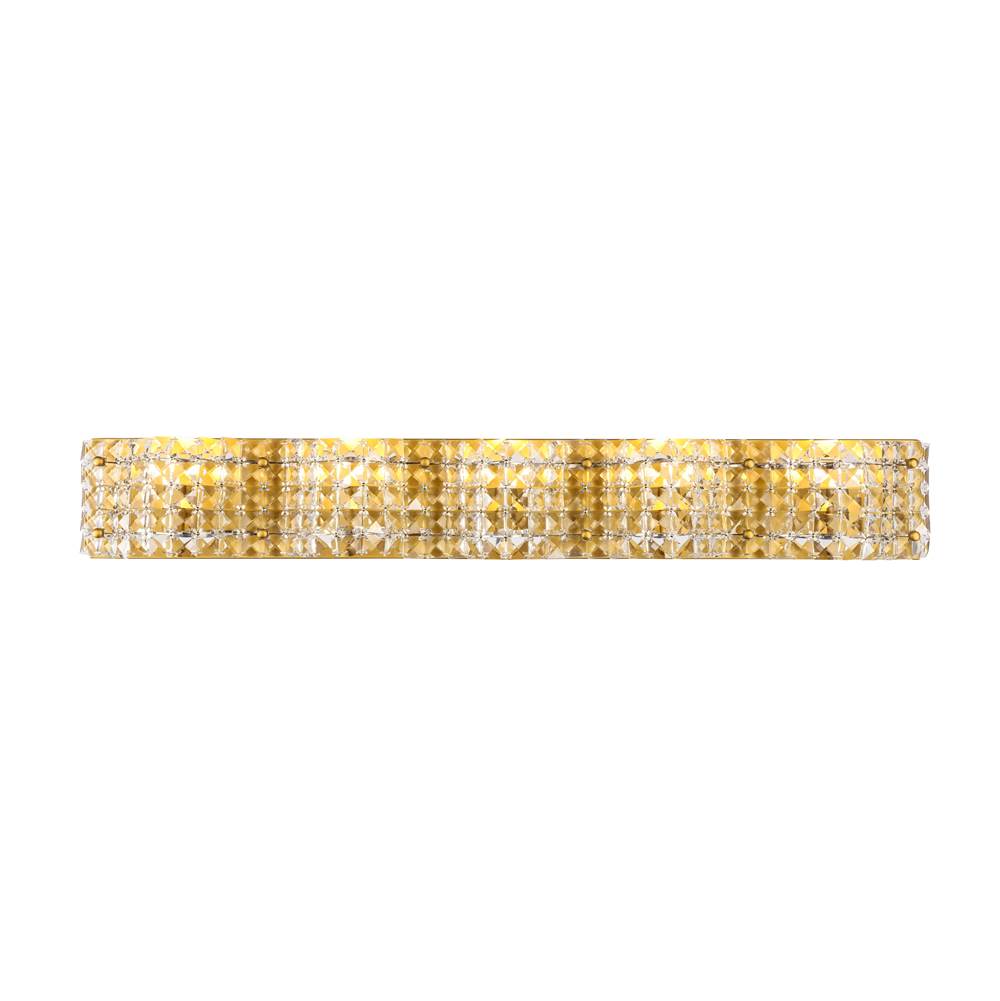 Elegant Lighting Ollie 5 light Brass and Clear Crystals wall sconce