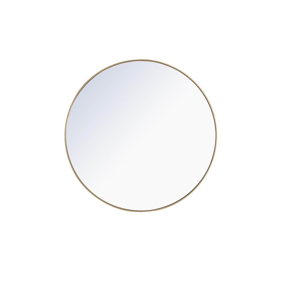 Elegant Lighting Metal Frame Round Mirror 48 Inch Brass Finish