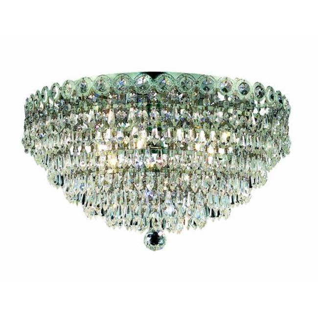 Elegant Lighting Century 4 Light Chrome Flush Mount Clear Royal Cut Crystal