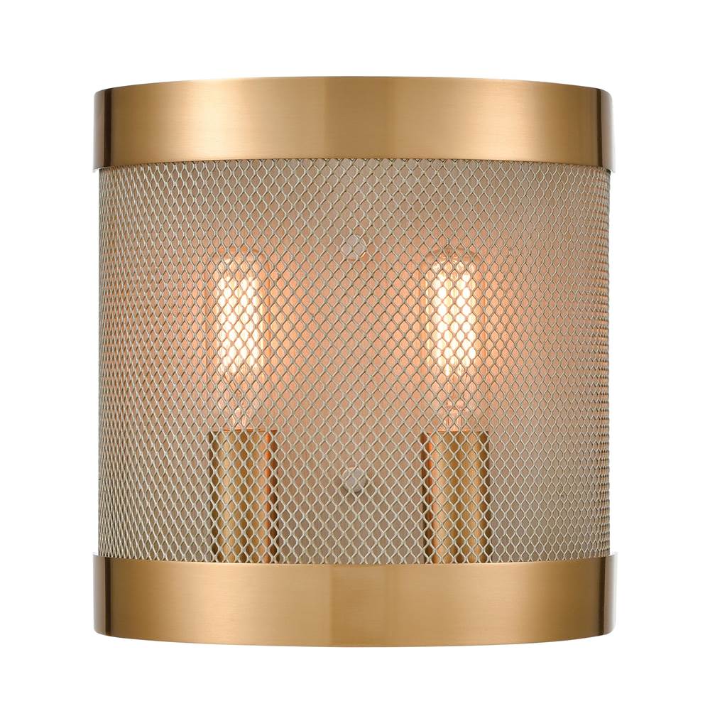 Elk Home Line in The Sand 2-Light Wall Sconce in Satin Brass and Antique Silver