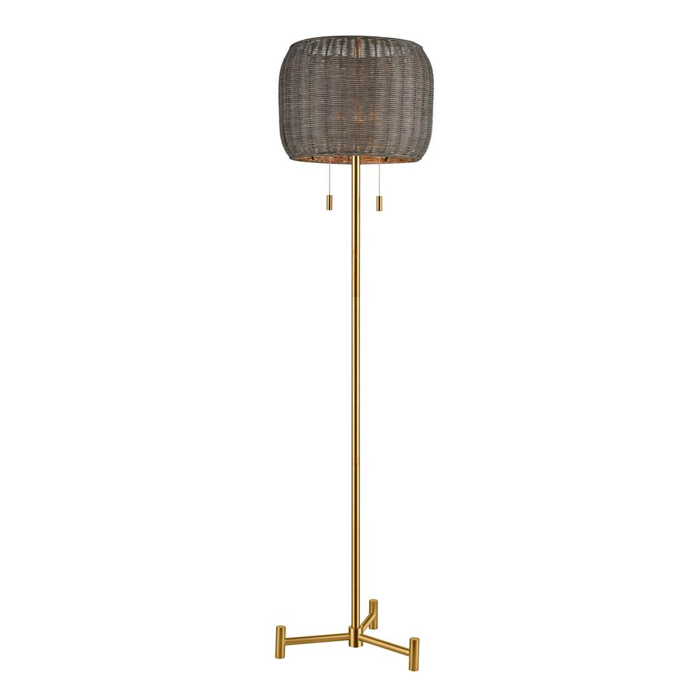 Elk Home Bittar 61.5'' High 2-Light Floor Lamp - Aged Brass
