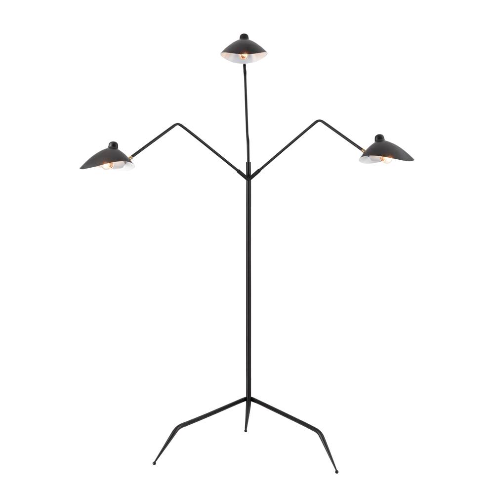 Elk Home Risley 81.5'' High 3-Light Floor Lamp - Matte Black - Includes LED Bulb