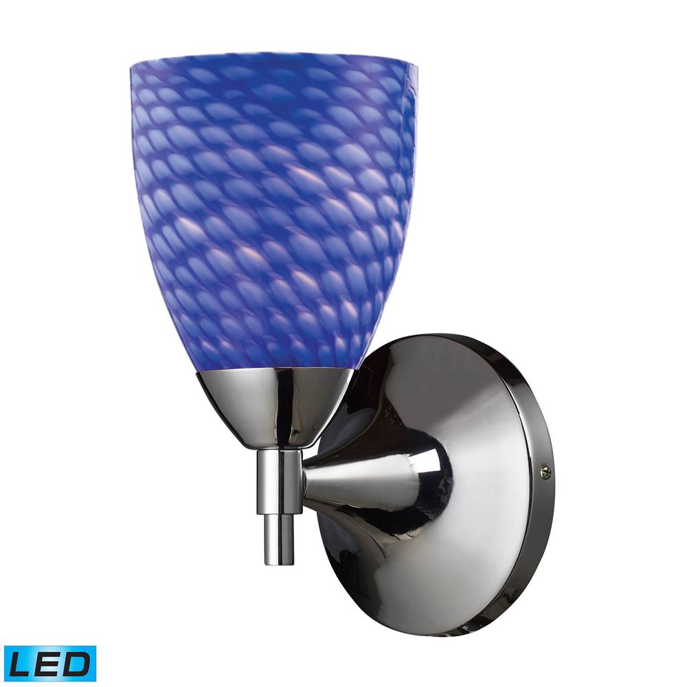 Elk Lighting Celina 1-Light Wall Lamp in Polished Chrome with Sapphire Glass - Includes LED Bulb