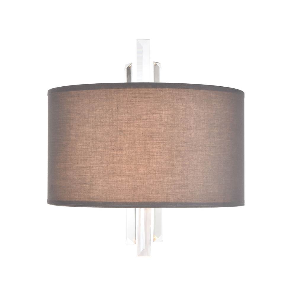 Elk Lighting Crystal Falls 2-Light Sconce in Satin Nickel With Graphite Fabric Shade