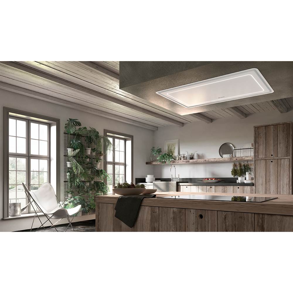 Faber Ceiling-Mount White Island Hood, 36'' Wx19'' D, (Blower Sold Separately)