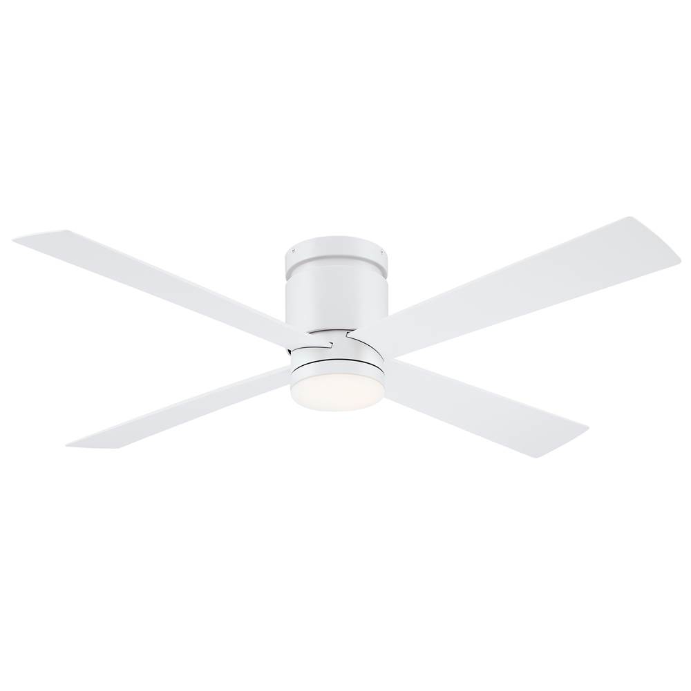 Fanimation Kwartet 52 inch Indoor/Outdoor Ceiling Fan with Matte White Blades and LED Light Kit - Matte White