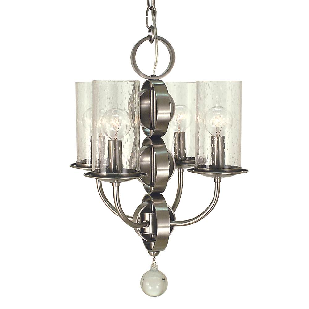 Framburg 4-Light Brushed Nickel/Frosted Glass Compass Dining Chandelier