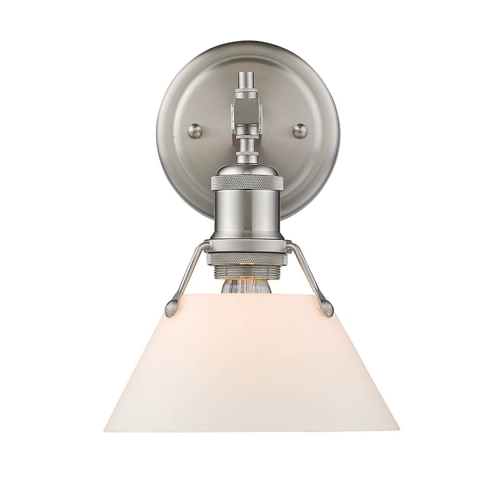 Golden Lighting Orwell PW 1 Light Bath Vanity in Pewter with Opal Glass Shade