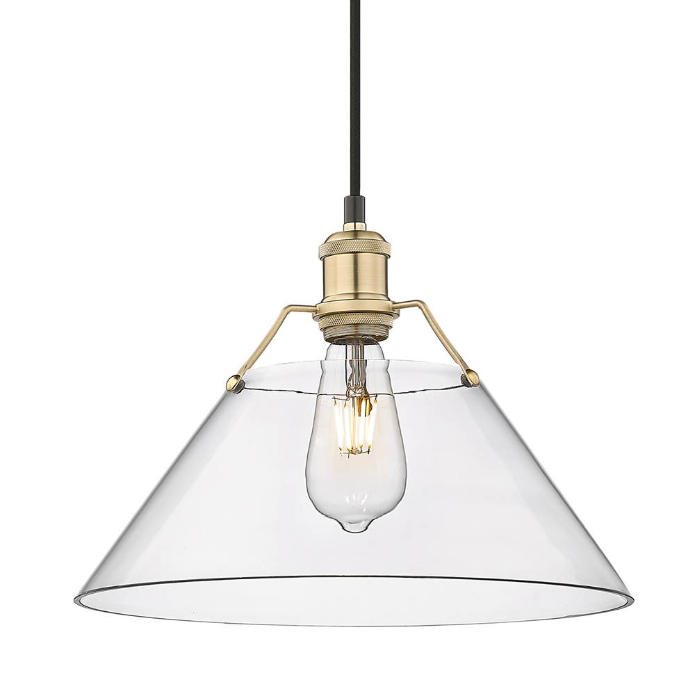 Golden Lighting Orwell BCB Large Pendant in Brushed Champagne Bronze with Clear Glass Shade