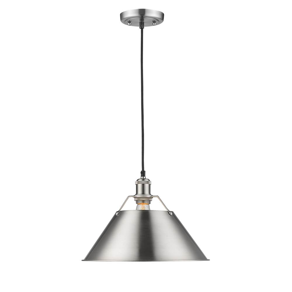 Golden Lighting Orwell PW 1 Light Pendant - 14'' in Pewter with Pewter Shade