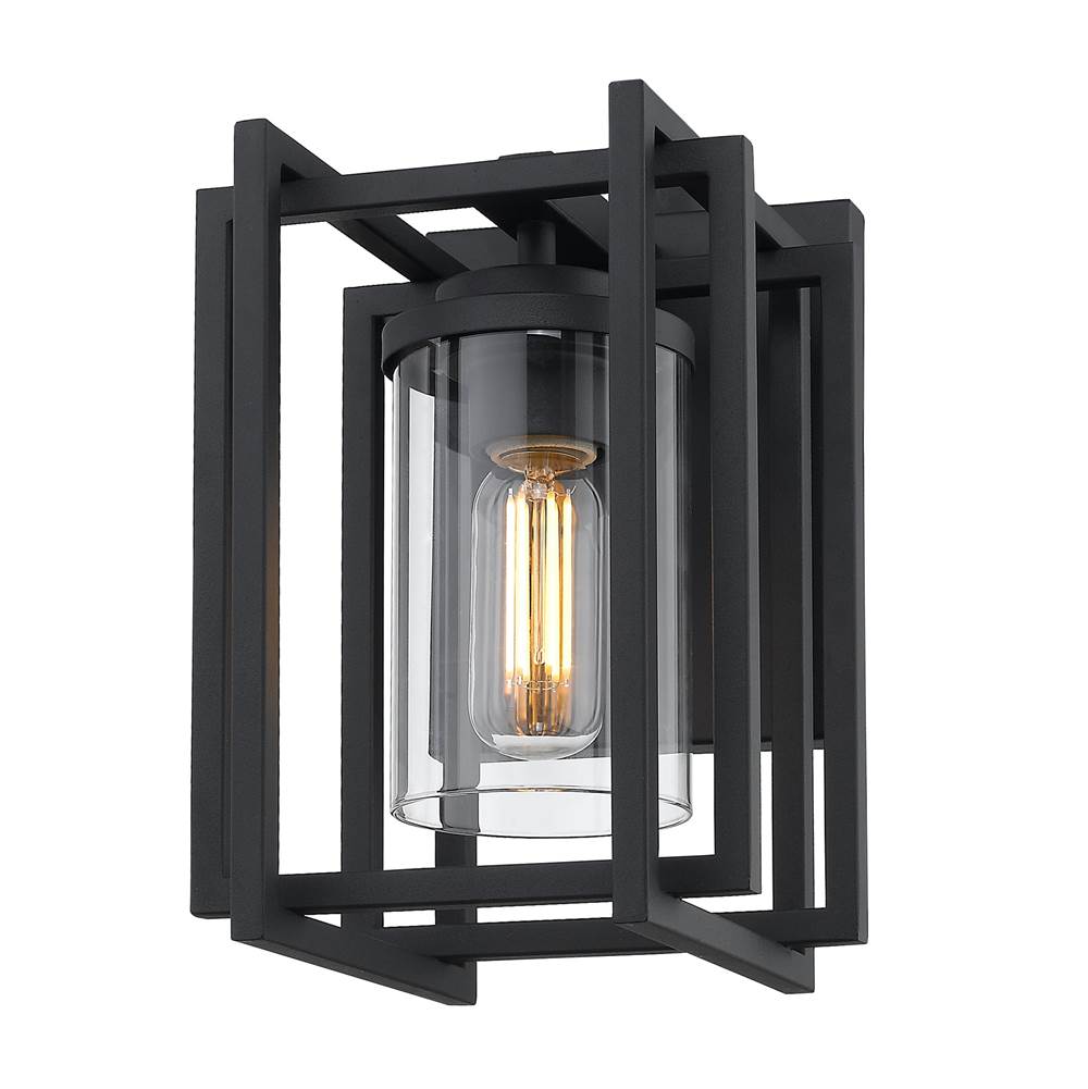 Golden Lighting Tribeca Small Outdoor Wall Sconce in Natural Black
