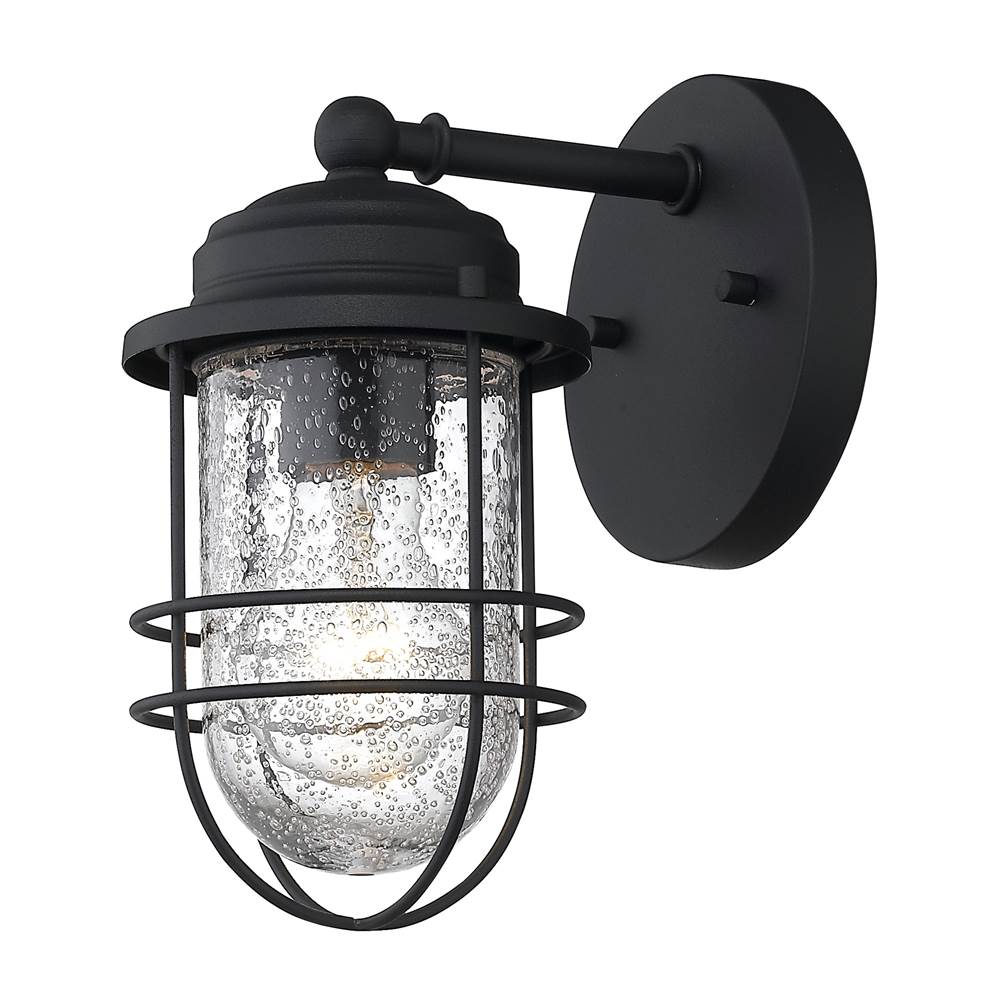 Golden Lighting Seaport Small Outdoor Wall Sconce in Natural Black