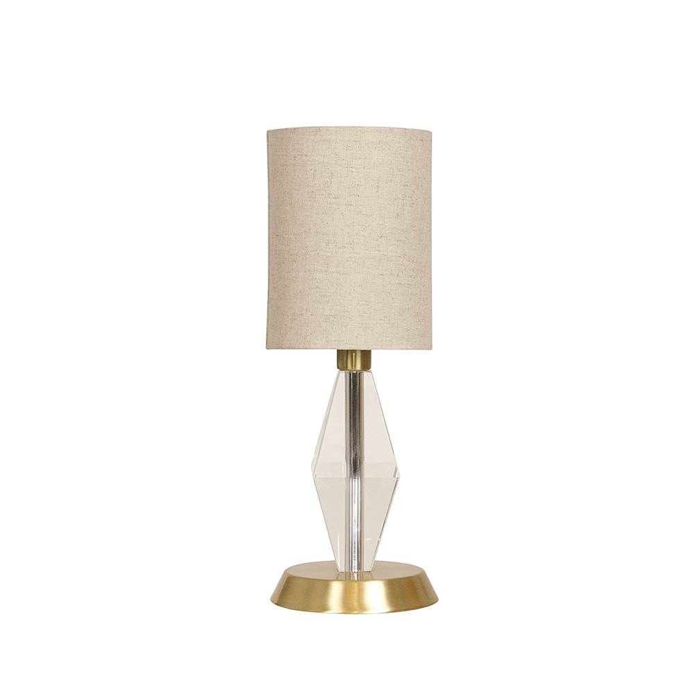 House Of Troy Bryson Mini Crystal Tapered Column Satin Brass Accent Lamp