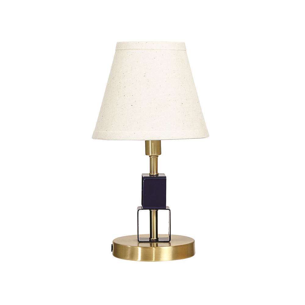 House Of Troy Bryson Mini Satin Brass And Navy Blue Accent Lamp