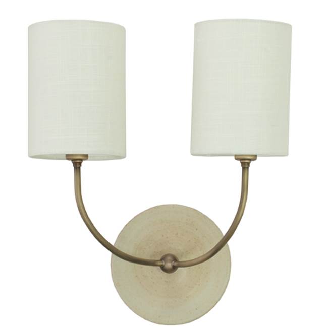 House Of Troy Scatchard Double Wall Lamp in AB and Oatmeal