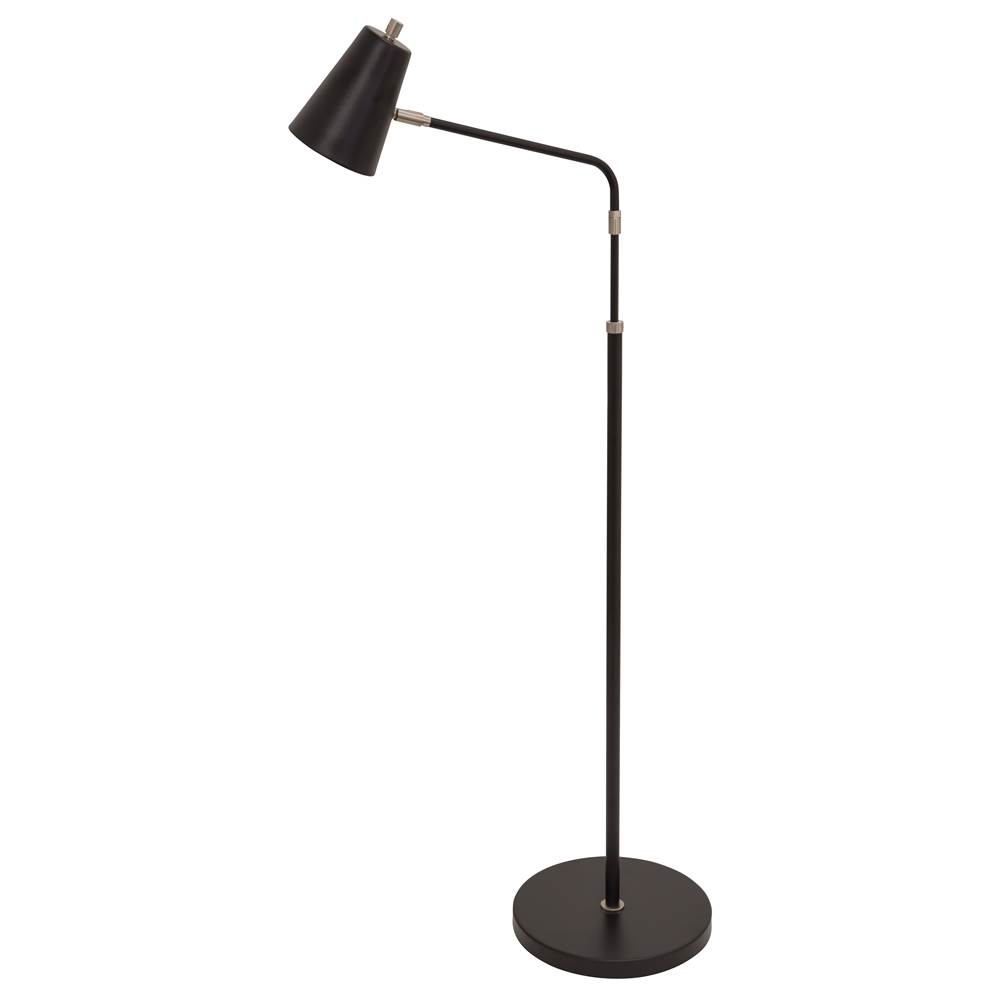 House Of Troy Kirby LED adjustable floor lamp in black with satin nickel accents