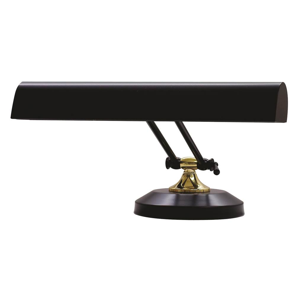 House Of Troy Upright Piano Lamp 14'' in Black with Polished Brass Accents