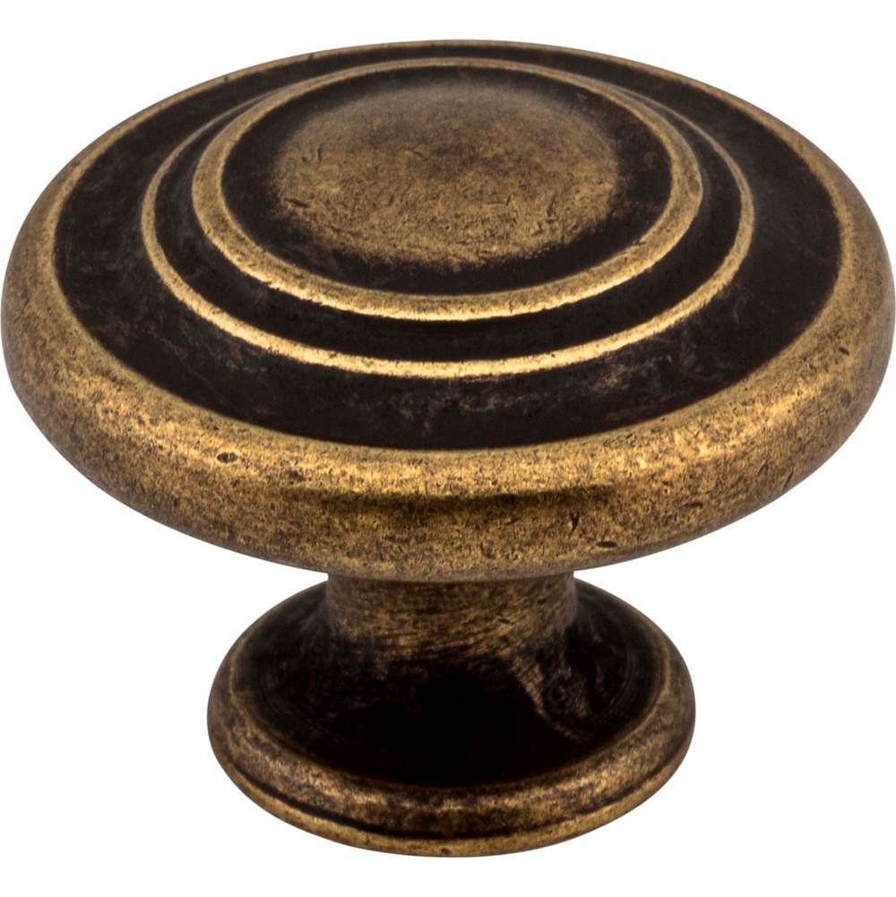 Hardware Resources 1-5/16'' Diameter Distressed Antique Brass Round Arcadia Cabinet Knob