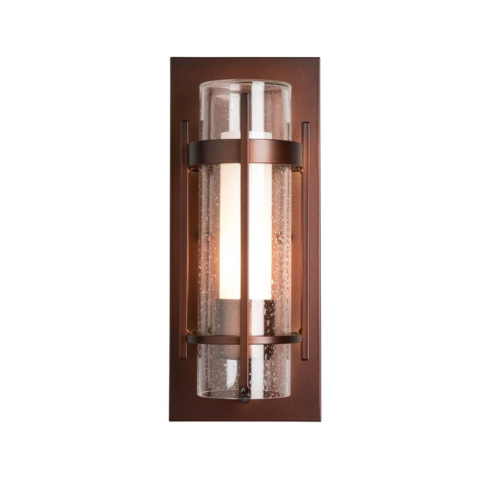 Hubbardton Forge Banded Seeded Glass Small Outdoor Sconce, 305896-SKT-80-ZS0654