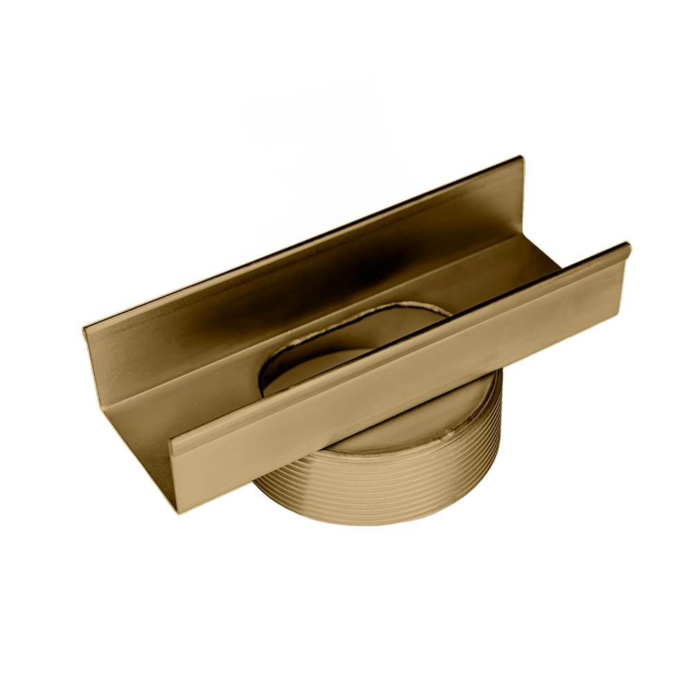 Infinity Drain 8'' Stainless Steel High Flow Outlet Section for S-TIFAS 99 Series in Satin Bronze with 4'' Threaded Nipple