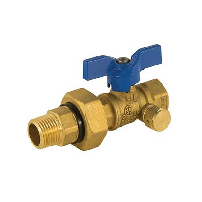 Jomar International LTD Gas Ball Valve, Integrated Dielectric Union End, 600 Wog, With Side Tap 1/2''