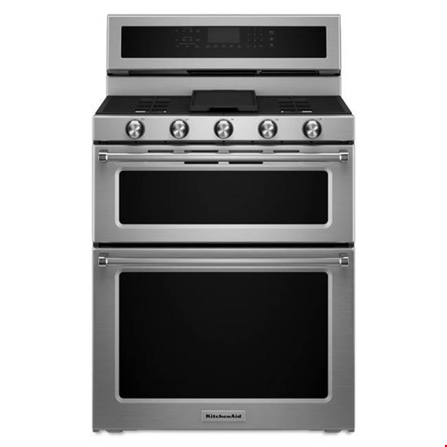 Kitchen Aid 30 in. Self-Cleaning Convection Freestanding Dual Fuel  Double Oven Range