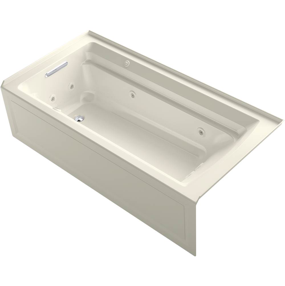 Kohler Archer® 72'' x 36'' integral apron Heated BubbleMassage™ air bath and whirlpool with left-hand drain