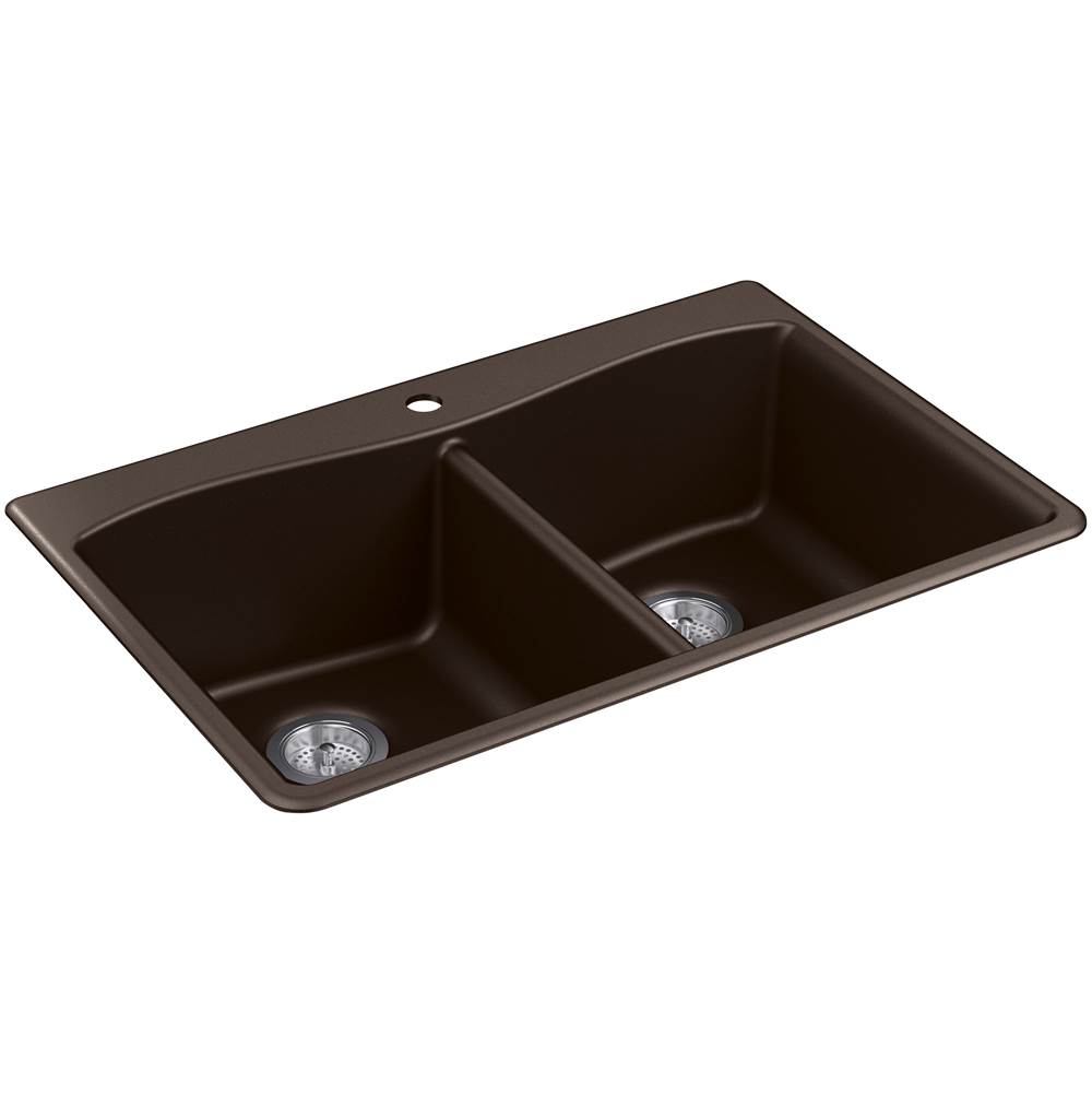 Kohler Kennon® 33'' x 22'' x 9-5/8'' Neoroc® top-mount/undermount double-equal kitchen sink