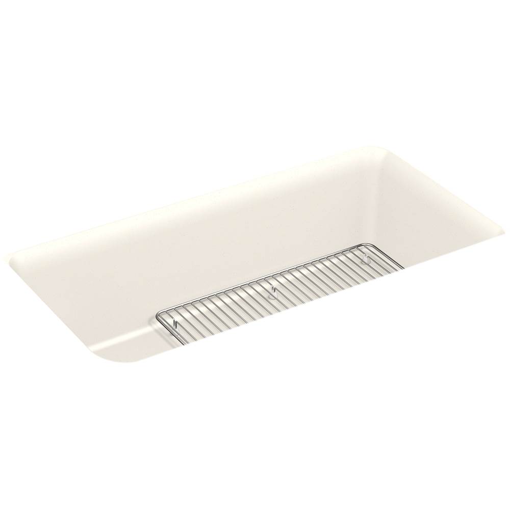 Kohler Cairn® 33-1/2'' x 18-5/16'' x 10-1/8'' Neoroc® undermount single-bowl kitchen sink with rack