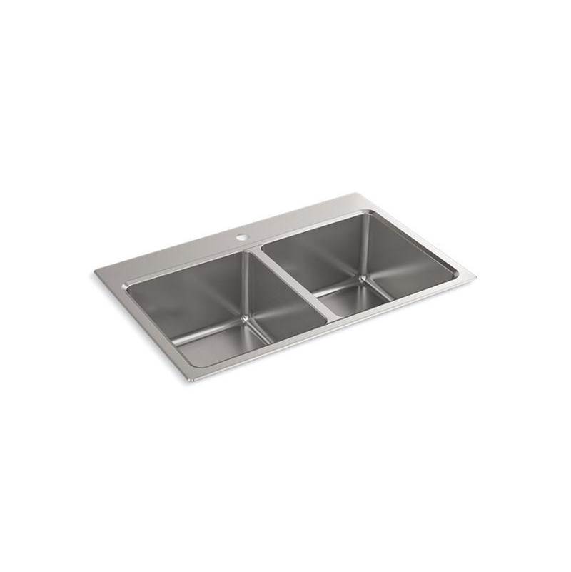 Kohler Prologue® 33'' top-/undermount double-bowl kitchen sink