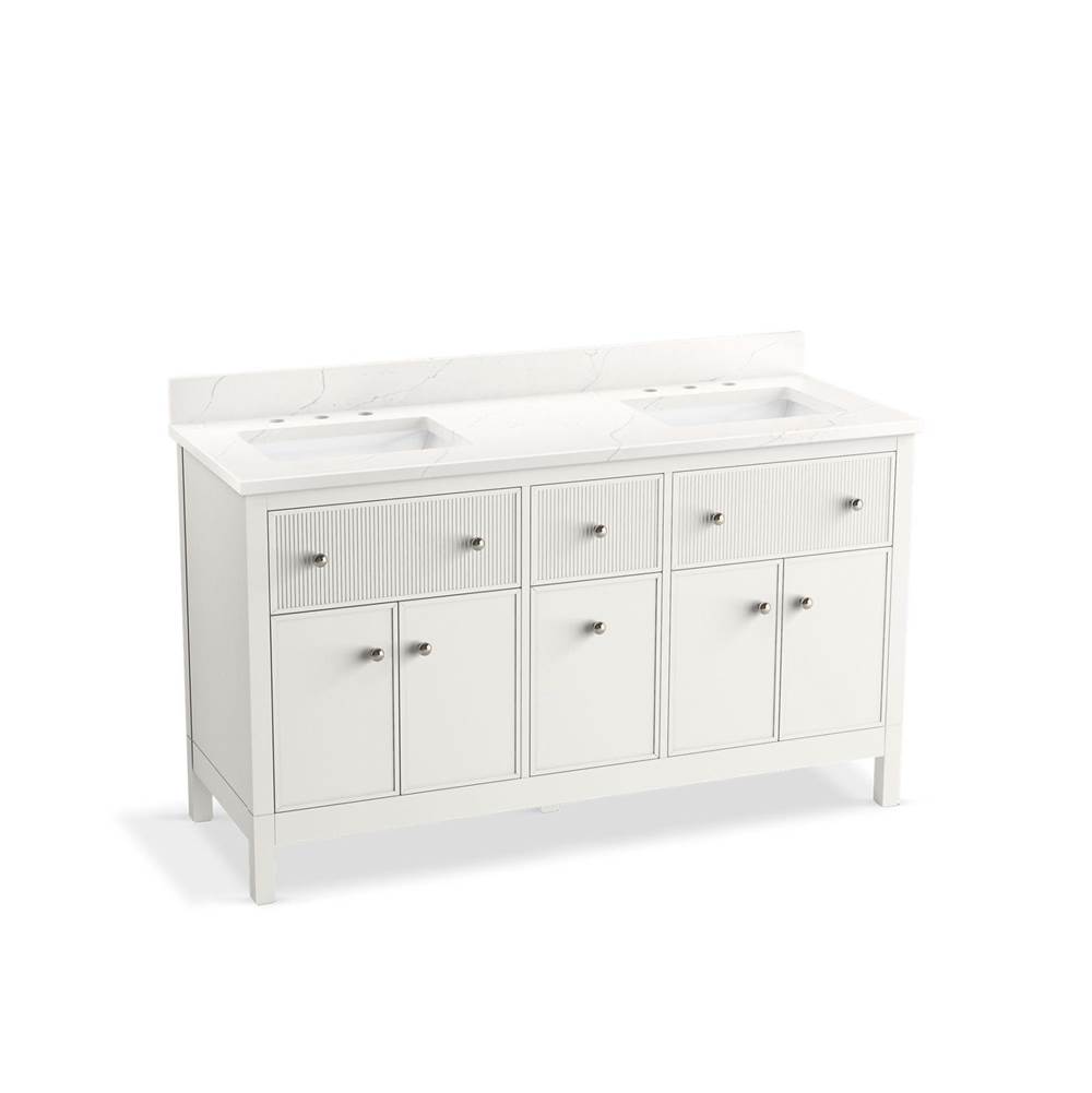 Kohler Malin™ by Studio McGee 60'' bathroom vanity cabinet with sinks and quartz top