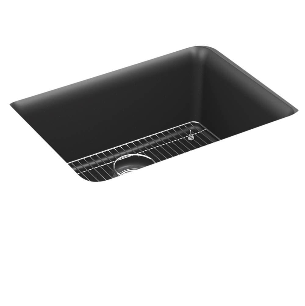 Kohler Cairn® 24-1/2'' x 18-5/16'' x 9-1/2'' Neoroc® undermount single-bowl kitchen sink with rack