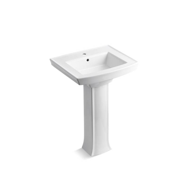 Kohler Archer® Pedestal bathroom sink with single faucet hole