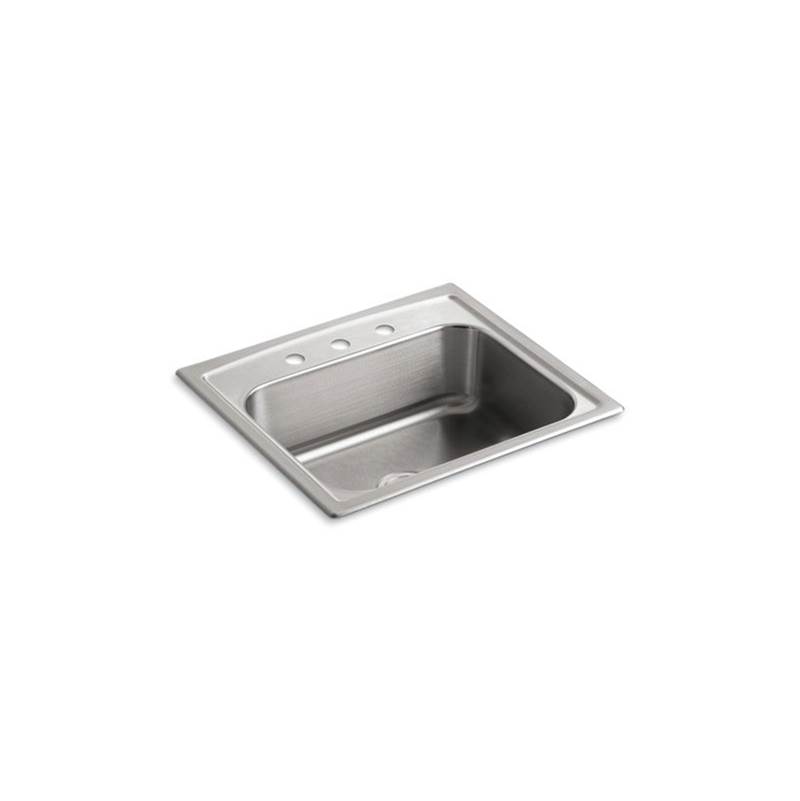 Kohler Toccata™ 25'' x 22'' x 7-11/16'' top-mount single-bowl kitchen sink with 3 faucet holes
