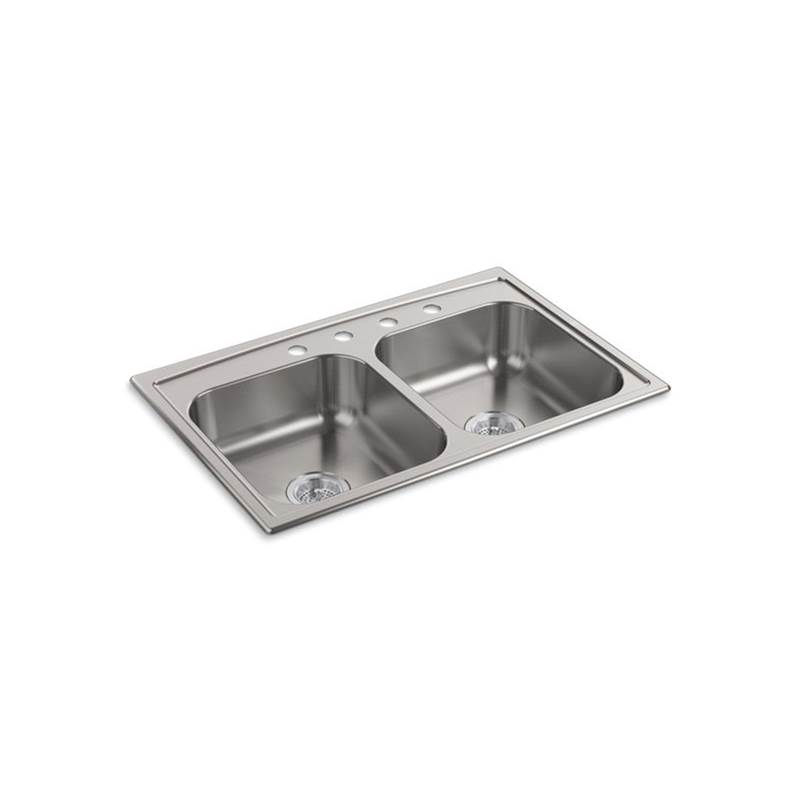 Kohler Toccata™ 33'' x 22'' x 6'' top-mount double-equal bowl kitchen sink