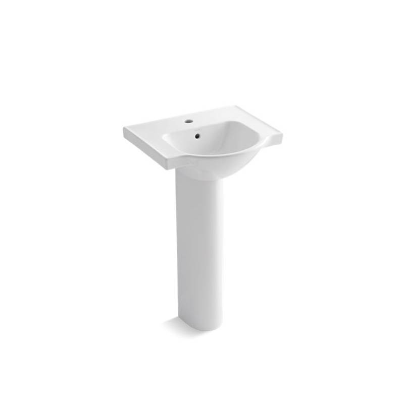 Kohler Veer™ 21'' pedestal bathroom sink with single faucet hole