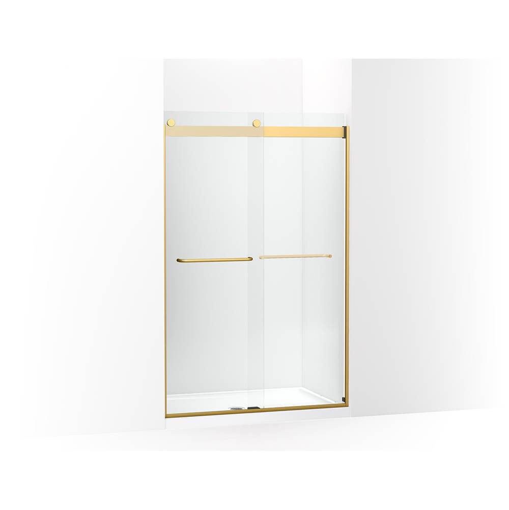Kohler Levity Sliding shower door, 74-in H x 44-5/8 - 47-5/8-in W, with 1/4-in thick Crystal Clear glass