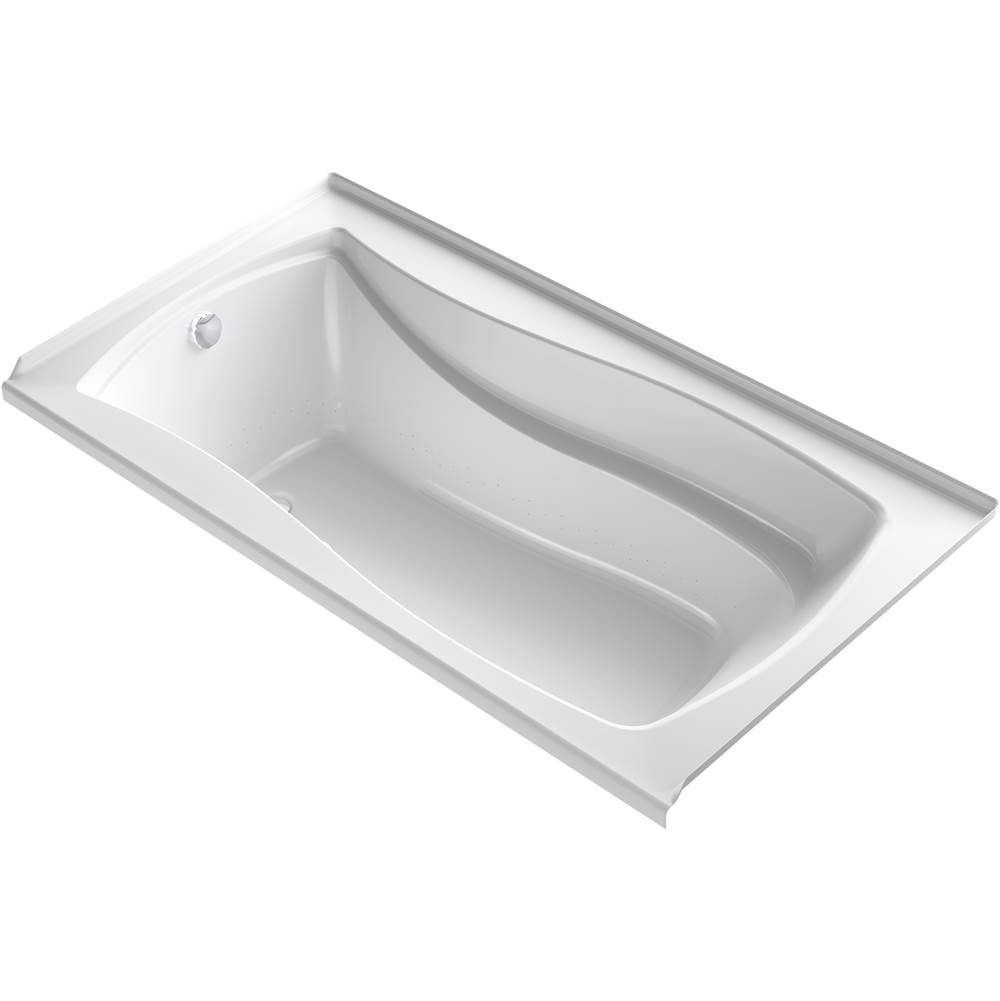 Kohler Mariposa® 66'' x 36'' integral flange Heated BubbleMassage™ air bath with Bask® heated surface and left-hand drain