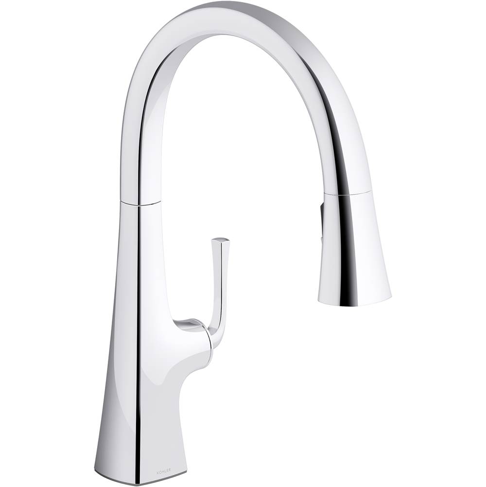 Kohler Graze® Pull-down kitchen sink faucet with three-function sprayhead