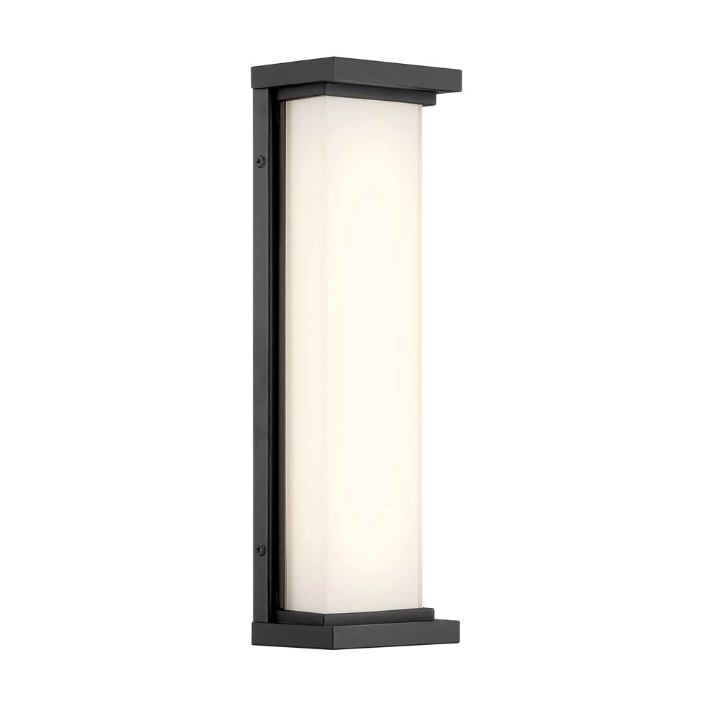 George Kovacs Caption 16'' Sand Coal LED Outdoor Wall Mount with Frosted Aquarium Glass