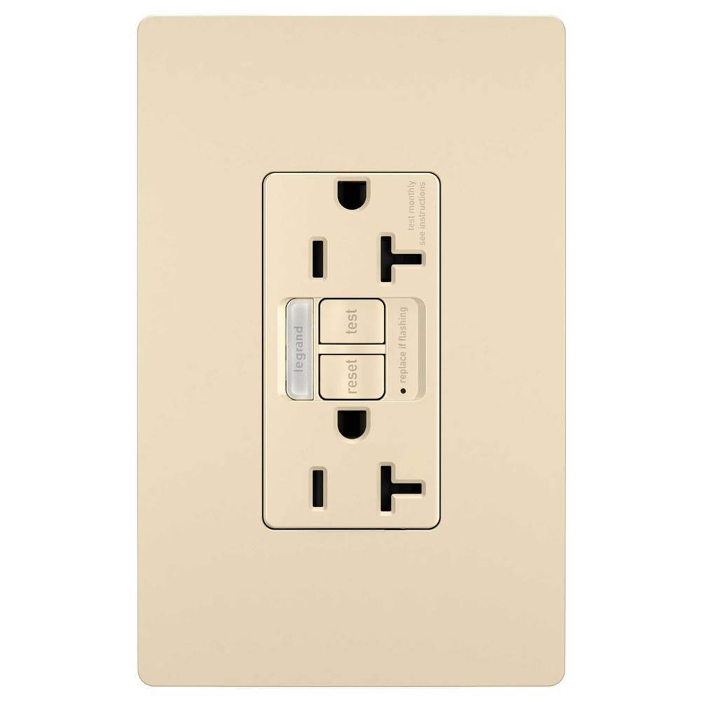 Legrand radiant 20A Tamper-Resistant Self-Test GFCI Outlet with Night Light, Ivory