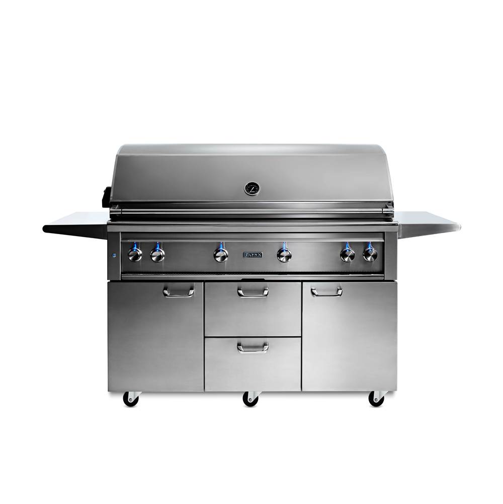 Lynx Professional Grills 54'' Freestanding Grill with 1 Trident and 3 Ceramic Burners and Rotisserie, NG