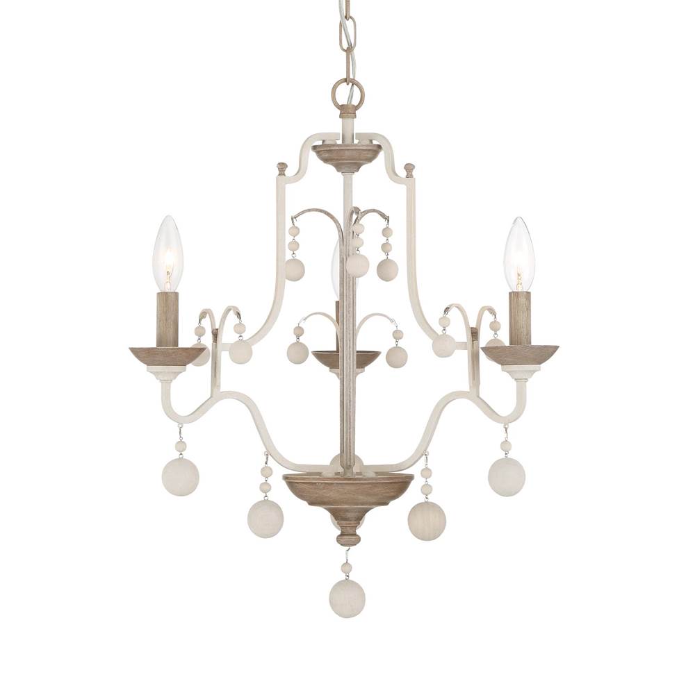 Minka-Lavery Colonial Charm 3-Light White Wash and Sun Dried Clay Chandelier