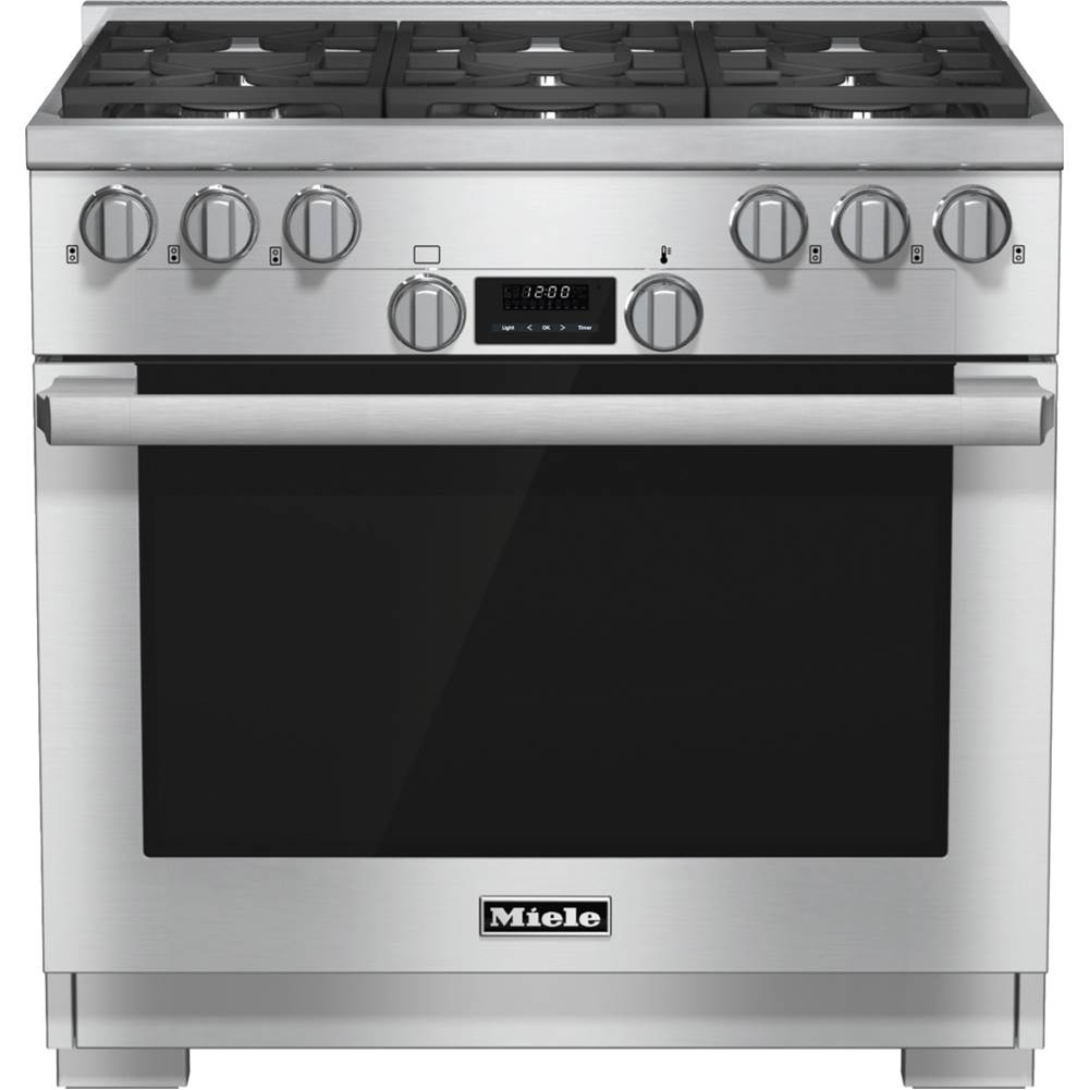 Miele HR 1134-1 G - 36'' Gas Range DirectSelect 6 Burner (Clean Touch Steel)
