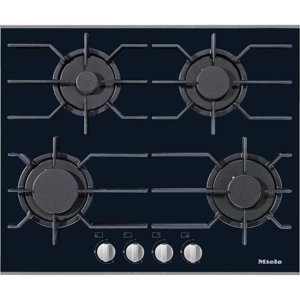 Miele KM 3010 G - 24'' Cooktop on Black Glass Cooktop Nat Gas (Stainless Steel)