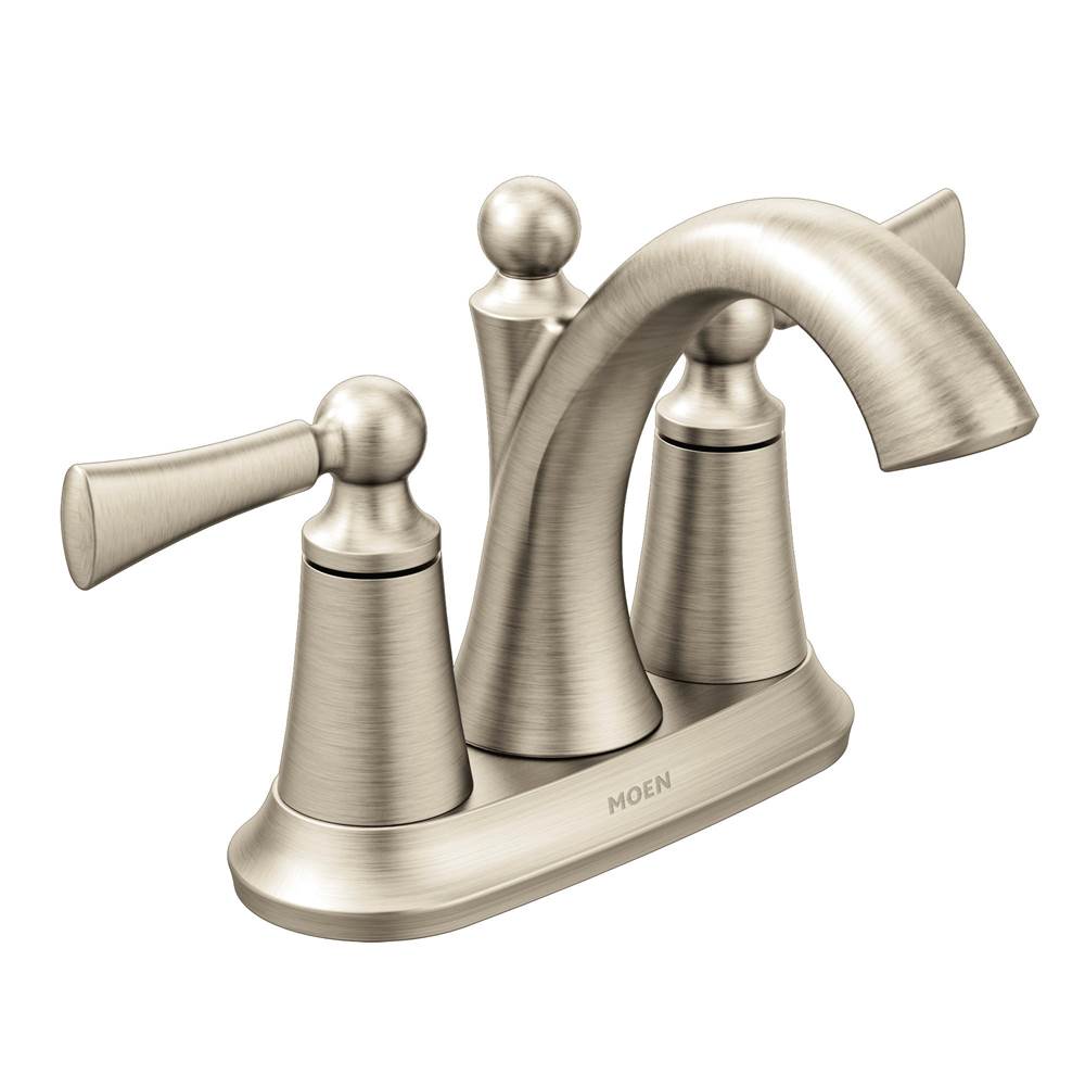 Moen Wynford Two-Handle Centerset High Arc Bathroom Faucet, Brushed Nickel