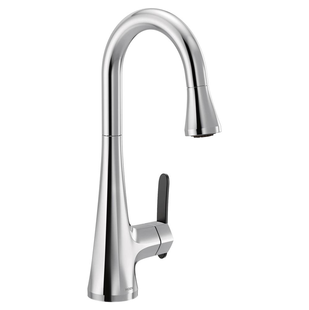 Moen Sinema Single-Handle Pull-Down Sprayer Bar Faucet Featuring Reflex and 2-Handle Options in Chrome